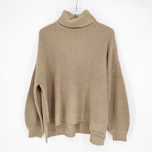 NWT Splendid Oversized Turtleneck Sweater S Tan - Picture 2 of 7